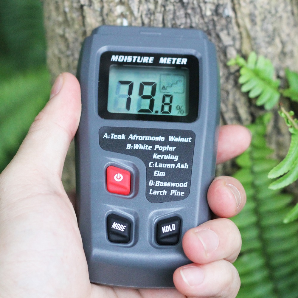 Lumber Woodworking - Higrometer Genggam Detektor Kelembapan Kayu EMT01