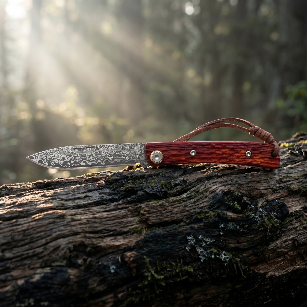 Woodworking Gift Ideas - Pisau Lipat Baja Damaskus Tahan Aus,