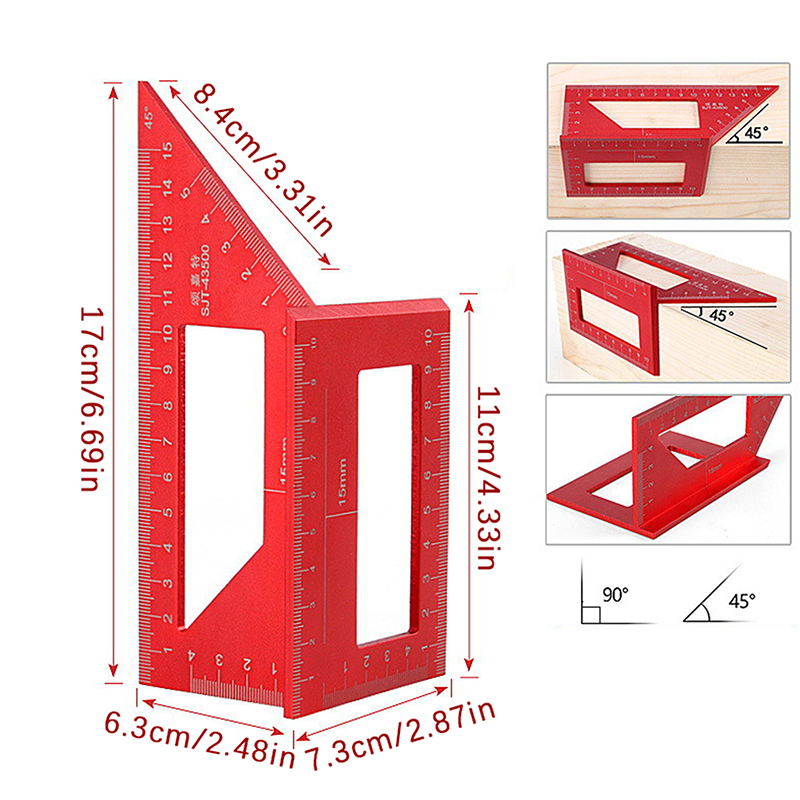 Penggaris Sudut Multifungsi 45 - Woodworking Classes ulasan dan harga