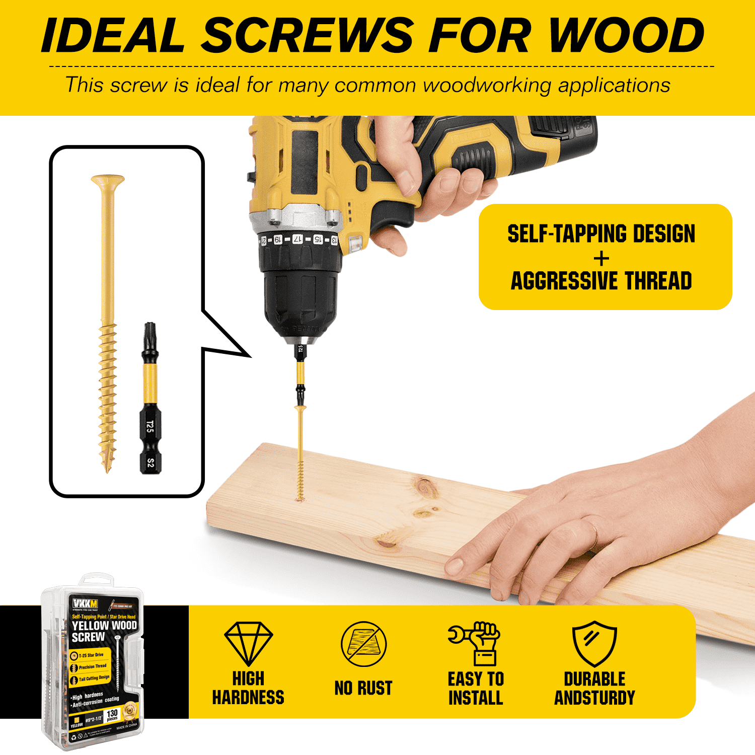 VKKM 130Pcs # Sekrup Dek Kayu  - Lumber Woodworking ulasan dan harga