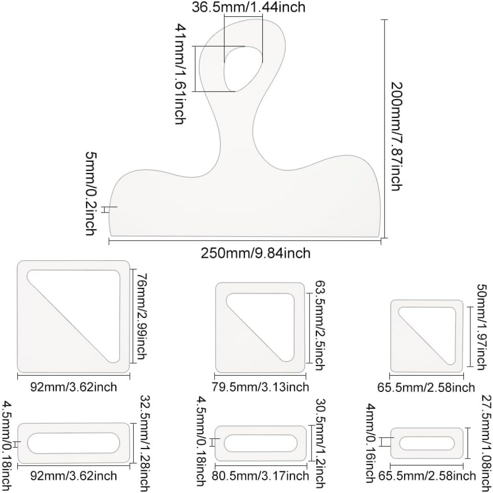 7Pcs Template Charcuterie deng - Woodworking Templates ulasan dan harga