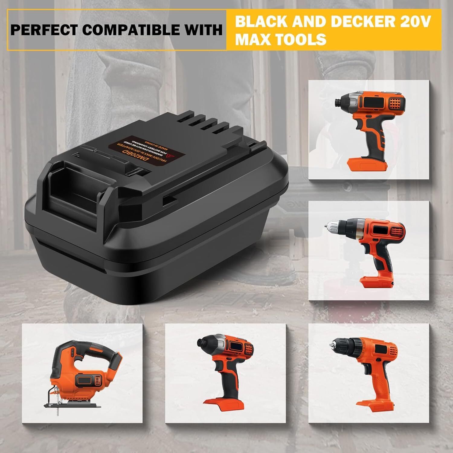 Adaptor Baterai DM20BD untuk D - Black+Decker Tool Cordless ulasan dan harga